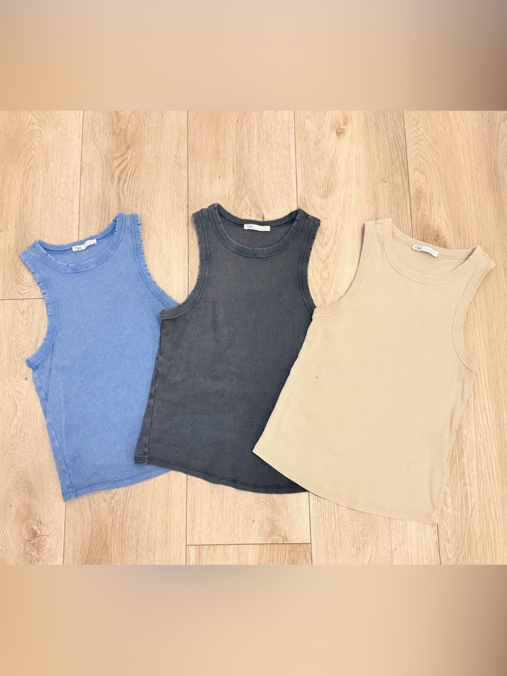 Zara Light Ribbed Tank Top Bundle - 3